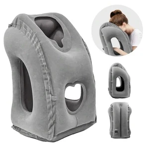 1pc Inflatable Travel Pillow, Airplane Pillow With Patented Valve Design - Picture 1 of 5