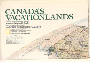 Vintage 1985 National Geographic Map Canada's Vacationlands  - Picture 1 of 1