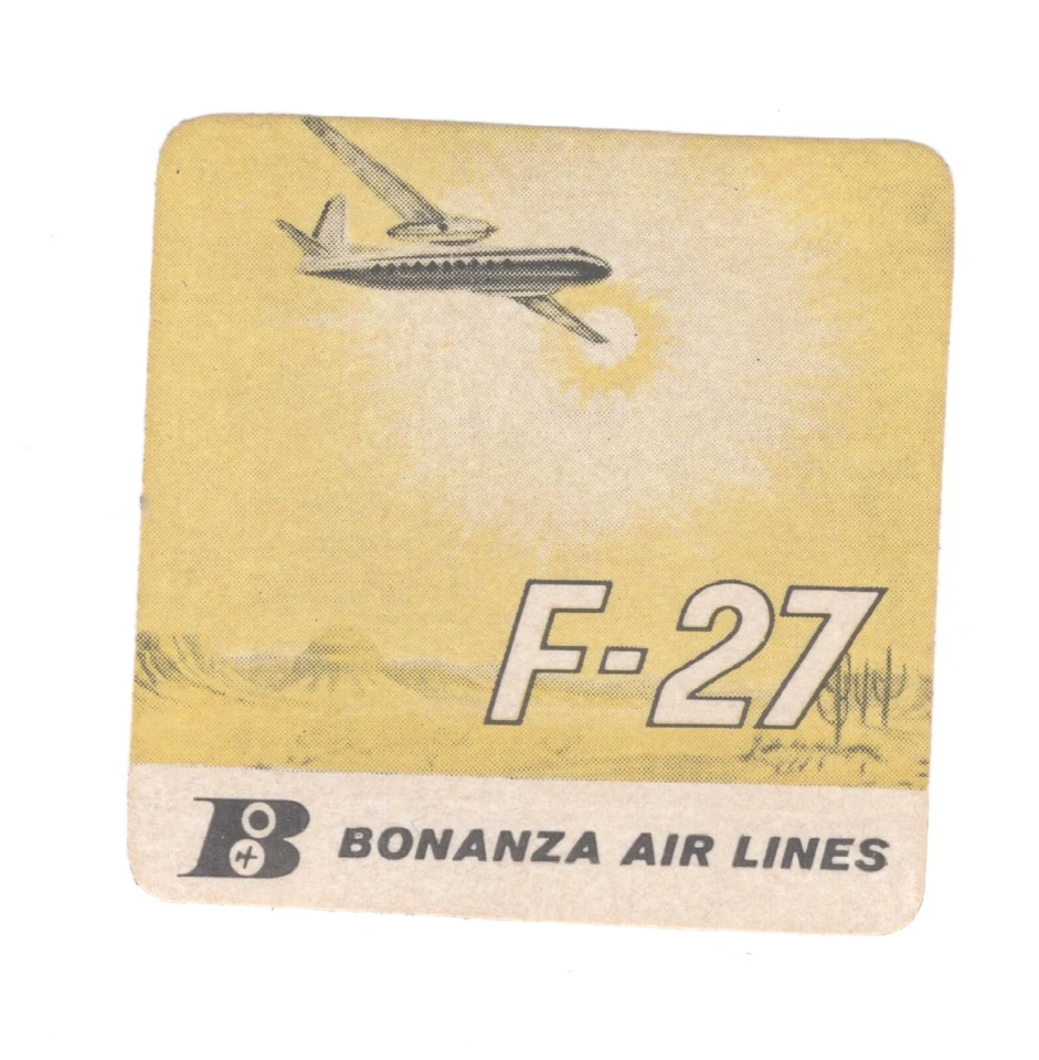 BONANZA AIR LINES FAIRCHILD F-27 POSTER STAMP AVIATION - Image 1 of 1