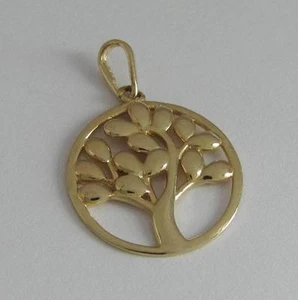 585er Gold Gelbgold 14 kt. Anhänger Lebensbaum Baum des Lebens poliert 8674 - Bild 1 von 4