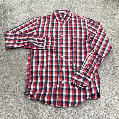 J.Crew Slim Fit Shirt Mens XS Red Blue White Plaid Long Sleeve Cotton Casual Top - Image 1 of 4