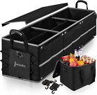 Large Trunk Organizer with Built-In Leakproof Cooler Bag, 2 Tie-Down Straps