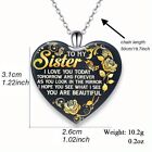 To My Sister Love Heart Crystal Pendant Necklace Friendship Family Love Jeweller