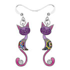 Enamel Alloy Cute Cat Kitten Earrings Dangle For Women Decor Jewelry Gift Charm