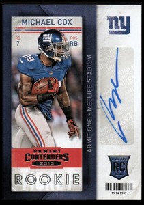 2013 Panini Contenders #168A Michael Cox RC Auto - NM-MT
