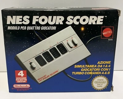 NES FOUR SCORE NINTENDO EUROPA MATTEL ITA BOXED NES PAL VINTAGE 1985 NEVER USED - Immagine 1 di 4