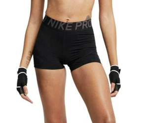NEW! NIKE PRO [S] Women's 3" COMPRESSION Yoga/Gym Shorts-Black/Grey, AO9977-014 - Picture 1 of 4