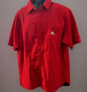 Nike Fit Ohio Buckeyes Hombres Grande DriFit Auténtico Equipo Camisa Abotonada Ventilación Roja - Imagen 1 de 11
