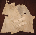 Vintage Antique Baby Infant Clothes Circa 1900 Gown Dress Underslip Apron Lace