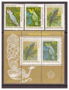 Indonesia 1981 Cockatoos set & Miniature Sheet UM/MNH SG1637-1639 & MS1640 - Picture 1 of 1