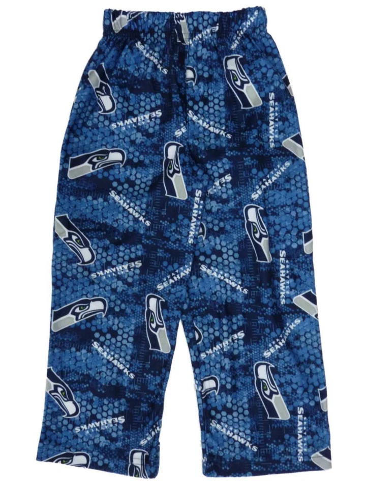 Pantalones para dormir de franela azul de la NFL para niños Seattle Seahawks pantalones de pijama Foto 1 de 1