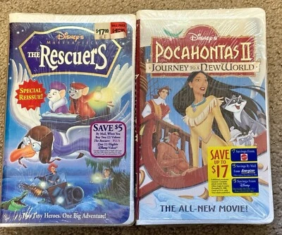 Lot Of The Rescuers & Pocahontas 2 on VHS BRAND NEW SEALED! - Imagem 1 de 4