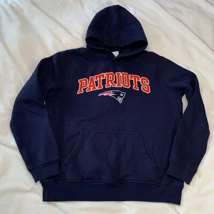 Vintage New England Patriots Youth L 14-16 Pullover Hooded Sweatshirt NFL Boy - Picture 1 of 7