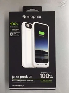 NEW WHITE MOPHIE JUICE PACK AIR EXTERNAL BATTERY CASE FOR APPLE IPHONE 6 & 6s - Picture 1 of 6