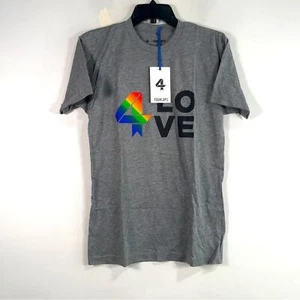 FOURLAPS Signature Pride Love T-Shirt, Size L - Grey/Multi Men's - Picture 1 of 13