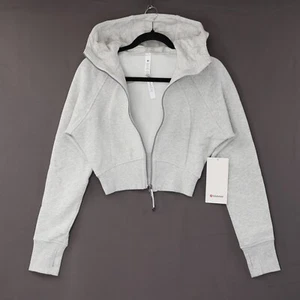 Lululemon Scuba Hoodie Womens Full Zip Cropped Heathered Core Ultra Gray Sz NWT - Picture 1 of 13