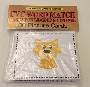 CVC WORD MATCH - Cards for Learning Center 80 Cards-  Teaching supplies - Picture 1 of 4