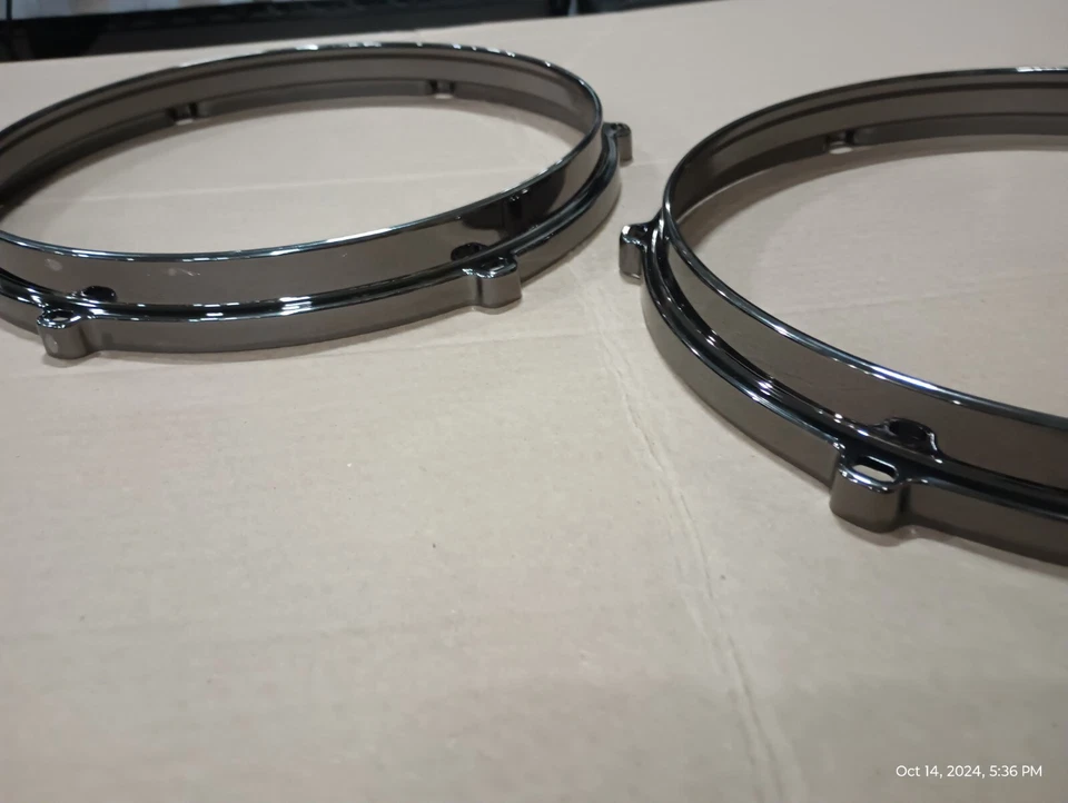 Diecast Drum Hoops Black Nickel 10 Inch 6 Lug - Image 1 of 4