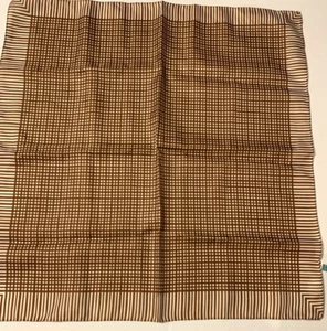 Sciarpa vintage Glentex marrone a quadri Made in Italy 22" quadrata poliestere - Foto 1 di 5