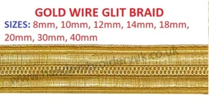 GOLD METALLGEFLECHT SPITZE FÜR ARMEE, MILITÄR, UNIFORM, KOSTÜM, SCHICKKLEIDER - Bild 1 von 1