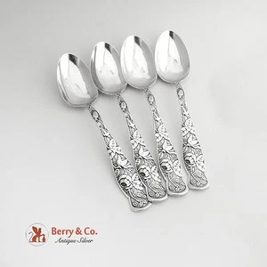 Rose or Bug 4 Tablespoons Set Sterling Silver Knowles 1881 Mono M - Picture 1 of 5