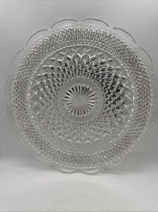 ANCHOR HOCKING "WEXFORD"- CLEAR - 14" CUPPED EDGE TORTE PLATE / PLATTER - Picture 1 of 4