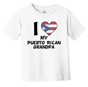 I Heart My Puerto Rican Grandpa Puerto Rico Flag Infant Toddler T-Shirt - Picture 1 of 2
