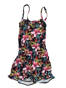 Hurley Girls Romper Size Small 7 / 8 Short Spaghetti Strap Sleeve Floral Hawaii - Picture 1 of 3