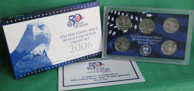 2006 S Five Coin State QUARTER Proof 5 Coin Set Statehood 25c Coins Box and COA - Image 1 of 3