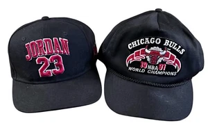 Sombrero De Colección Chicago Bulls Campeones del Mundo 1991 NBA Negro Rojo + Jordan Adulto/Niño - Imagen 1 de 16