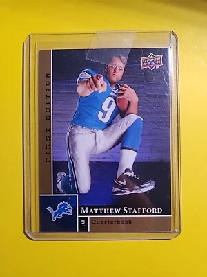 Matthew Stafford 2009 Upper Deck First Edition RC Rookie #180 Detroit Lions Rams - Image 1 of 2