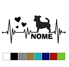 Adesivo sticker in vinile jack russel cane dog cuore heart personalizzato nome