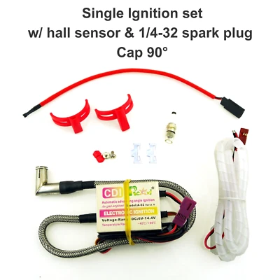 Rcexl Ignition CDI w/ Hall Sensor & 1/4-32 Spark Plug Gas Engine RC Airplane - Image 1 of 4