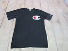 Champion Black Chenille Embroidered C Logo T-Shirt Men's Medium