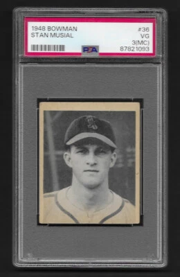 Stan Musial 1948 Bowman #36 PSA 3 (mc)-(Under Graded) - Image 1 of 2