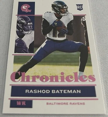 2021 Panini Chronicles Football Rashod Bateman Baltimore Ravens Pink Rookie #8 - Image 1 of 4
