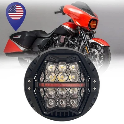 Faro LED ámbar DRL para Harley Street Glide 2017 2018 2019 2020 2021 2022 23 Foto 1 de 4