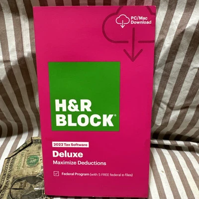 H&R Block Tax Software Deluxe Download No State 2022 PC / MAC Turbotax HR USA - Image 1 of 4