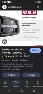 Liftmaster 828LM Internet Gateway Smartphone Control MyQ Technology Operators - Picture 1 of 2