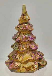 ALBERO DI NATALE FENTON ORO VETRO IRIDESCENTE VINTAGE 4 POLLICI   - Foto 1 di 4