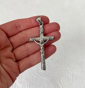 Stainless Steel Religious Crucifix Statement Pendant For Men Or Women - Picture 1 of 5