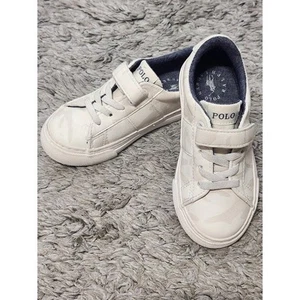 POLO Ralph Lauren Toddler shoes Size 9 White Gray Camo EUC Pony Logo - Picture 1 of 10