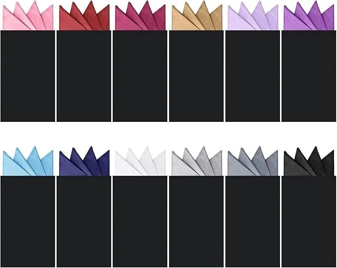 12 Piezas Cuadrados de Bolsillo para Hombres Traje Preplegado Cuadrados de Bolsillo en Tarjeta Masculino Culo Foto 1 de 2