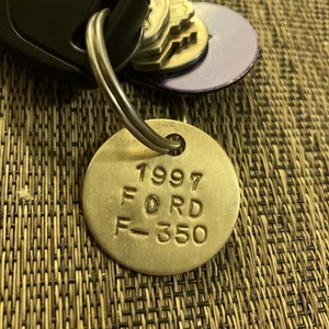 1997 FORD F-350 Solid Brass Key Fob ‘97 Ford Truck FREE SHIPPING - Picture 1 of 5