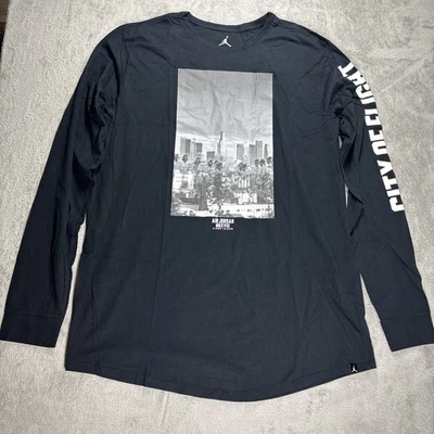 Nike Air Jordan City of Flight Men's 2XLT  Long sleeve Black T-Shirt Los Angeles - Image 1 of 4