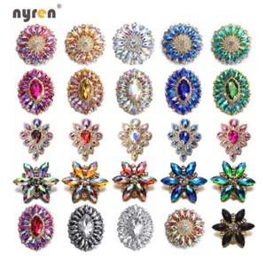 Multi Color Crystal Metal Snap Charms 18mm Ginger Snap Button For Snap Jewelry
