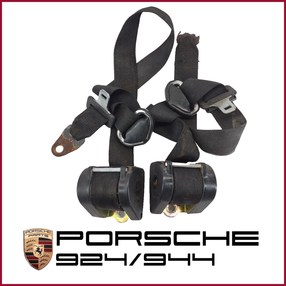 Par de asientos retráctiles delanteros izquierdo derecho Porsche 924 944 negro OEM 77-91  Foto 1 de 4