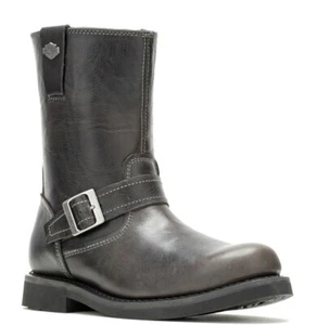 Harley-Davidson Men's Dallam 8.75-Inch Slate or Brown Engineer Boots, D93849 - Picture 1 of 8