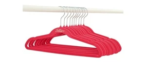 Justice Girls Non-Slip Swivel Hook Clothes Hangers, Pink Velvet, 100 - Picture 1 of 3