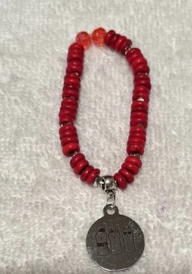 Pulsera elástica Navidad Acero Inoxidable Llama Charm Nueva Hecha a Mano Foto 1 de 4